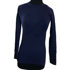 CRZ Ypga Dark Royal Blue Athletic Long Sleeve Shirt Size Small